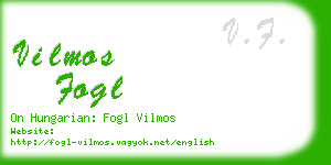 vilmos fogl business card